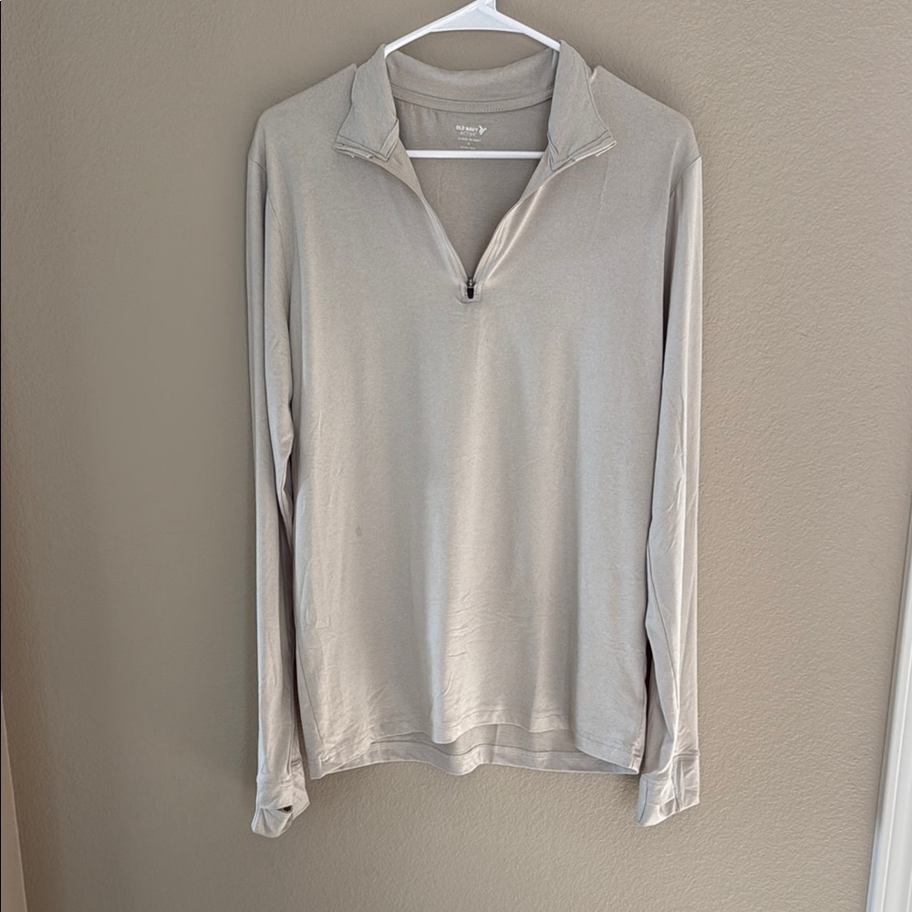 NWOT Old Navy Active Cloud 9 Tan Quarter-Zip Pullover